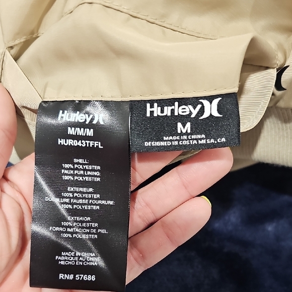 Hurley Tan Reversible Ski Jacket with Hood and Water-Resistant Fabric - Picture 2 of 7